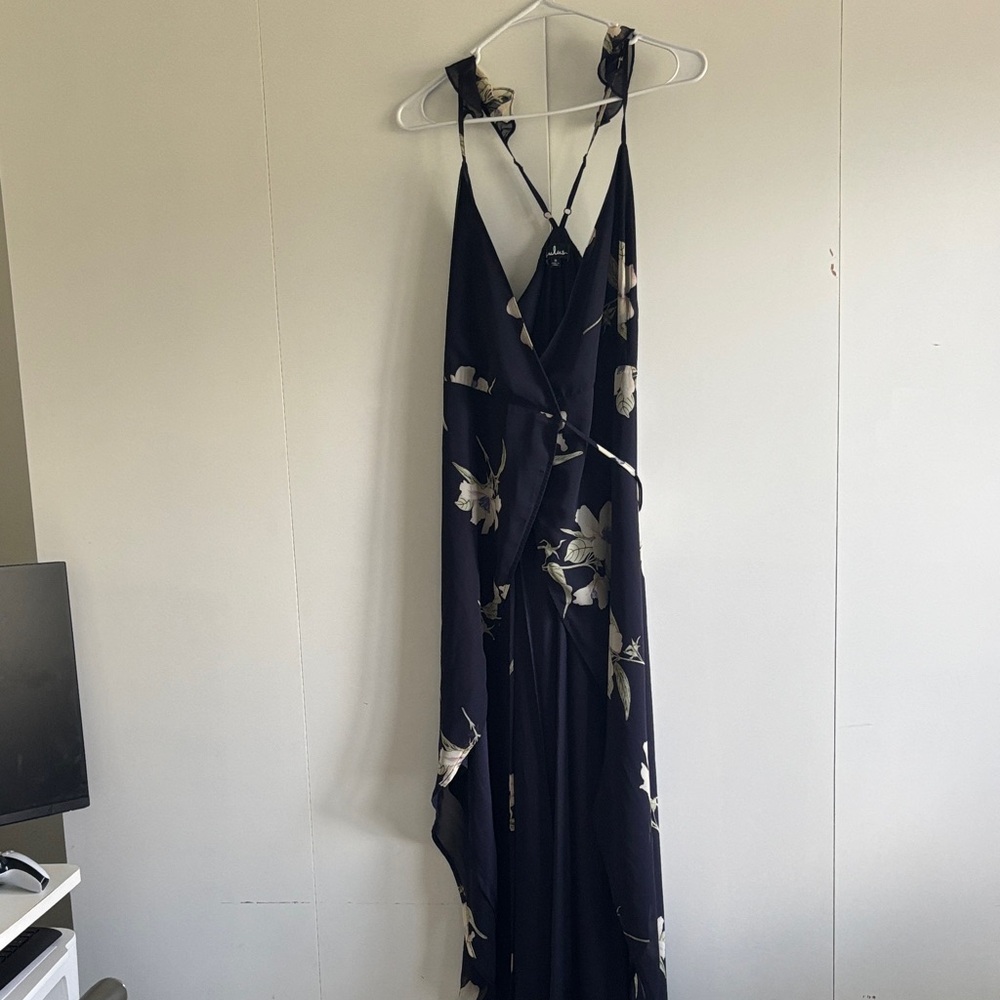 Lulus Navy Floral Backless Dress - Picture 4 of 8